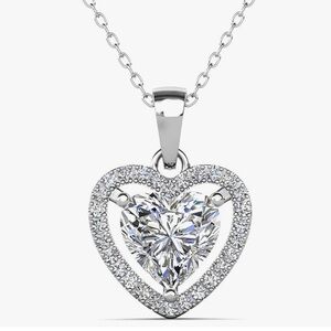 Cate & Chloe Amora Love 18k White Gold Plated Pendant Necklace NEW!